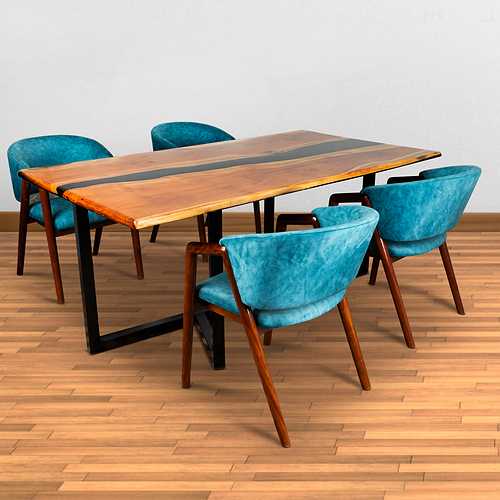 Midnight Stream Resin Dining Table